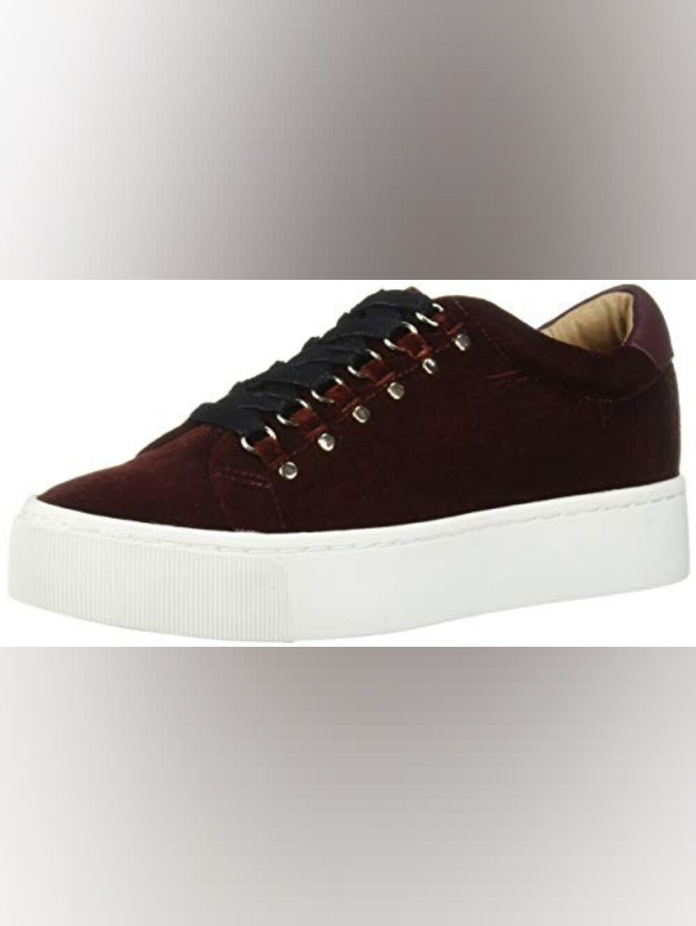 Joie Handan Velvet Platform Sneaker Burgundy Red Sz 40